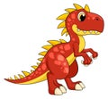 Red dinosaur mascot. Cartoon t-rex. Funny prehistoric animal Royalty Free Stock Photo