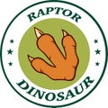 Red Dinosaur Paw With Claws Circle Logo Design With Text