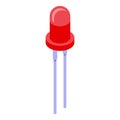 Red diode icon, isometric style Royalty Free Stock Photo