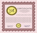 Red Diploma or certificate template. Sophisticated design. Printer friendly. Customizable, Easy to edit and change colors