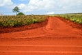 Red dirt crossraods Royalty Free Stock Photo