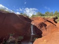 Red Dirt Waterfall off Waimea Canyon Drive on Kauai Island in Hawaii Royalty Free Stock Photo