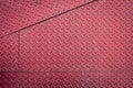 Red dirty metal plate, metallic grunge texture Royalty Free Stock Photo