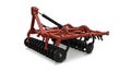 Red Agricultural Disc Harrow on White Background for Farming Equipment Royalty Free Stock Photo
