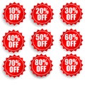 Red discount stickers for sales Royalty Free Stock Photo