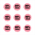 Red discount stickers set. vector collection, you can simply change color and size Royalty Free Stock Photo