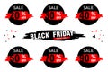 Red discount stickers set. vector collection, you can simply change color and size.design Royalty Free Stock Photo