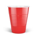 Red disposable cup - plastic cup isolated on white