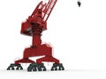 Red dockside crane