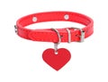 Red Dog Collar with Heart Tag Royalty Free Stock Photo