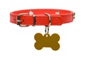 Red Dog Collar and Tag Cut Out Royalty Free Stock Photo