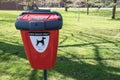 Red Dog Waste poo poop bin trash can