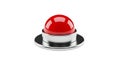 Red push button with chrome base on white background isolated em Royalty Free Stock Photo
