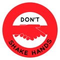 Red don`t shake hands sign