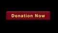 Red donation button with animations arrow on black background