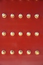 Red Door with the Brass Buttons, Beijing China Royalty Free Stock Photo