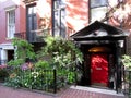 USA, New York City, Red Door Entrance in Greenwich Village