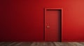 Bold Chromaticity: A Realistic Rendering Of A Door On A Red Wall