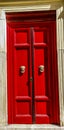 Red Door Roman Street Neighborhood Rome Italy