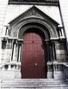 Red door at Sacre Coeur in Paris Royalty Free Stock Photo