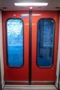 Red door train in Switzerland Royalty Free Stock Photo