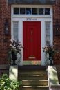 Red Door way on the Streets of Savannah, Georgia Royalty Free Stock Photo