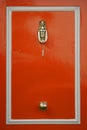 Red doors with door knocker Royalty Free Stock Photo