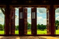 Red doors in Hue Forbidden city Royalty Free Stock Photo