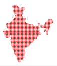 Red Dot Map of India Royalty Free Stock Photo
