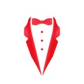 red dotted colored bow tie tuxedo collar icon. Element of evening menswear illustration. Premium quality graphic design icon. Sign Royalty Free Stock Photo