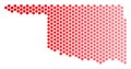Red Dotted Oklahoma State Map Royalty Free Stock Photo