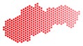 Red Dotted Slovakia Map Royalty Free Stock Photo