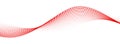 Red dotted wave line pattern. Halftone undulate net background. Abstract flowing particle lattice wallpaper. Curved dash Royalty Free Stock Photo