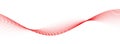 Red dotted wave line pattern. Halftone undulate net background. Abstract flowing particle wallpaper. Curved dashed Royalty Free Stock Photo