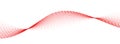 Red dotted wave line pattern. Halftone undulate net background. Abstract flowing particle wallpaper. Curve dashed Royalty Free Stock Photo