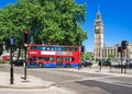 Red Double-decker bus in front of Big Ben. London, UK Royalty Free Stock Photo