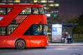 Red Double Decker Bus at St Thomas\'s Hospital Royalty Free Stock Photo