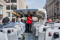 Red Double decker buses for tourists and regular transportation are very popular features of London city.