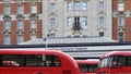 Red double decker busses at Victoria Station in London