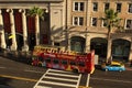 Double decker tourist bus on Hollywood Blvd.