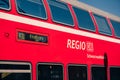 Red double decker train carriage Royalty Free Stock Photo