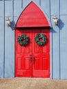 Red Double Doors Royalty Free Stock Photo