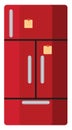 Red double refridgerator, icon Royalty Free Stock Photo