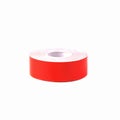 Red double-sided adhesive tape isolated on a white background Royalty Free Stock Photo