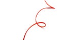 Red double wire cable isolated on a white background