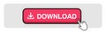 Red download button on a white panoramic background - Vector Royalty Free Stock Photo