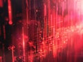 Red downward trend in digital abstract futuristic tech background Royalty Free Stock Photo