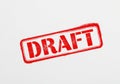 Red draft stamp on white background Royalty Free Stock Photo