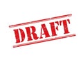 Red draft stamp on white background isolated on white background Royalty Free Stock Photo