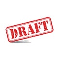 Red draft stamp on white background isolated on white background Royalty Free Stock Photo